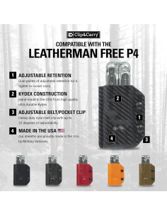 Funda Kydex Clip & Carry para Leatherman Free P4 - Fibra de Carbono 2