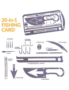 Tarjeta Multiherramienta de Supervivencia 20 en 1 Sirius 2