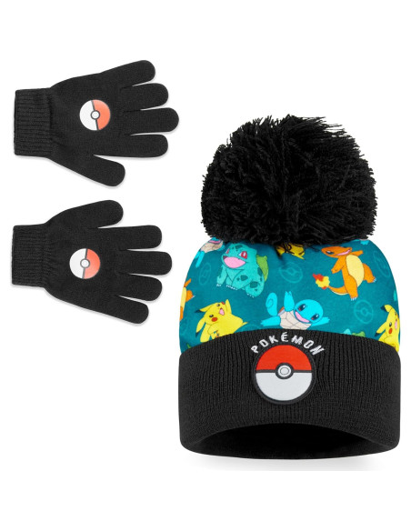 Conjunto de Invierno Pokemon para Niños - Gorro, Guantes y Bufanda