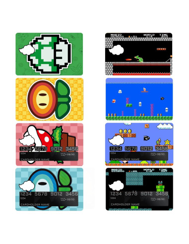 Stickers Decorativos Pounchi para Tarjetas - 8 Pcs Pixel Cartoon