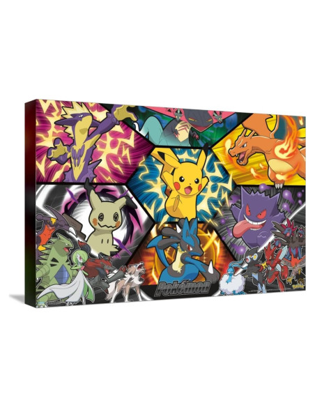 Póster de Lienzo Estirado Pokémon Arte de Batalla 37.4x56.7cm