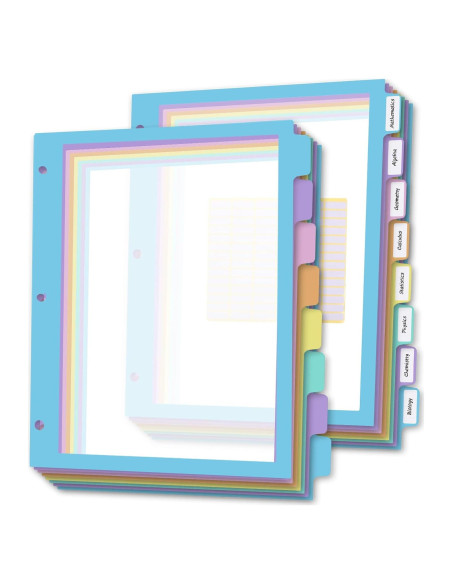 Separadores de Carpeta XUCHUN 16 Pcs Multicolor 8 Pestañas
