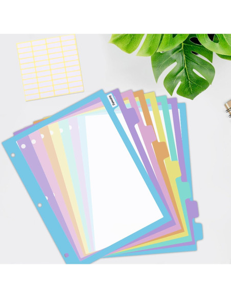 Separadores de Carpeta XUCHUN 16 Pcs Multicolor 8 Pestañas