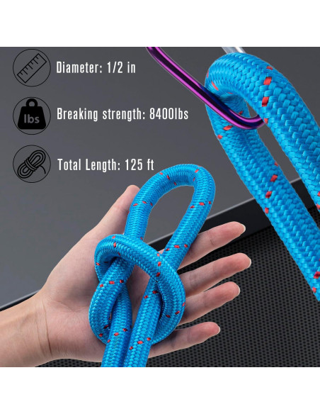 Cuerda trenzada de poliéster CMood 1.27 cm x 38.1 m 8400 kg