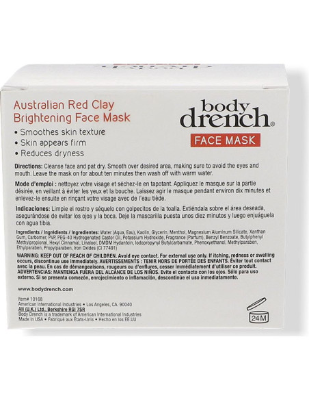 Mascarilla Facial Iluminadora Body Drench 113.4 g Arcilla Roja