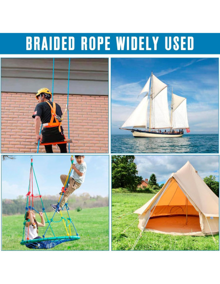 Cuerda trenzada de poliéster CMood 1.27 cm x 38.1 m 8400 kg