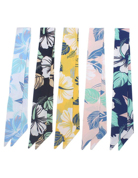 5 Bufandas de Moda para Mujer - Seda Imitada 90x5 cm