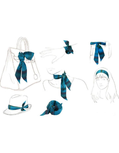 5 Bufandas de Moda para Mujer - Seda Imitada 90x5 cm