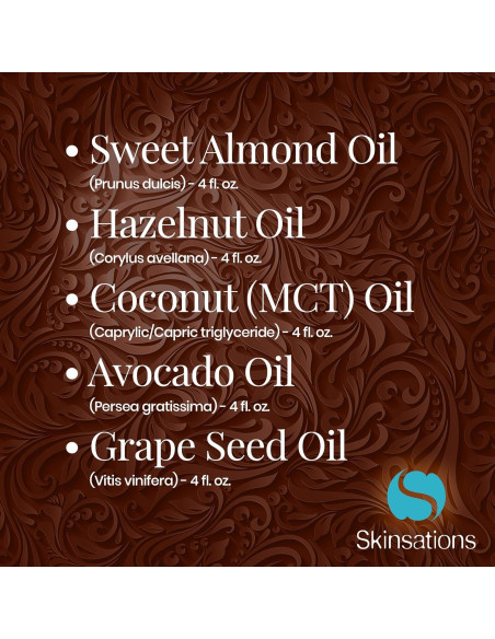 Aceites Portadores Skinsations 5x113ml - Almendra, Aguacate, Uva, Avellana, Coco MCT