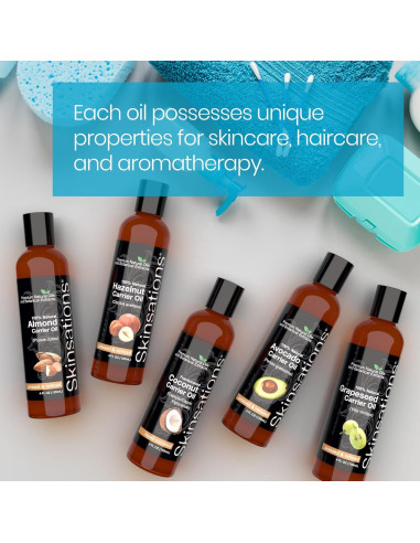 Aceites Portadores Skinsations 5x113ml - Almendra, Aguacate, Uva, Avellana, Coco MCT