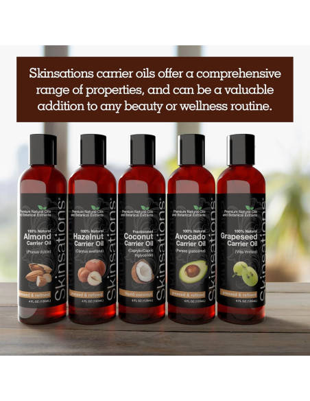 Aceites Portadores Skinsations 5x113ml - Almendra, Aguacate, Uva, Avellana, Coco MCT