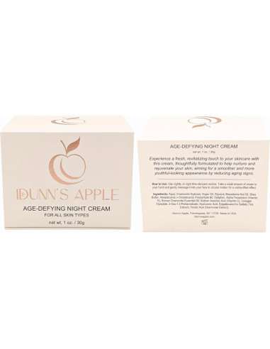 Crema Nocturna Antienvejecimiento Idunn 28g - Ácido Hialurónico