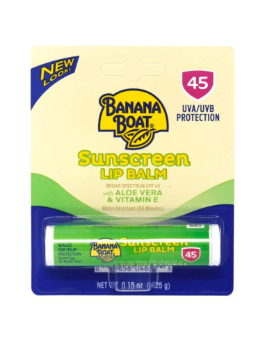 Bálsamo Labial Solar Banana Boat Aloe Vera SPF 45 24 Unidades