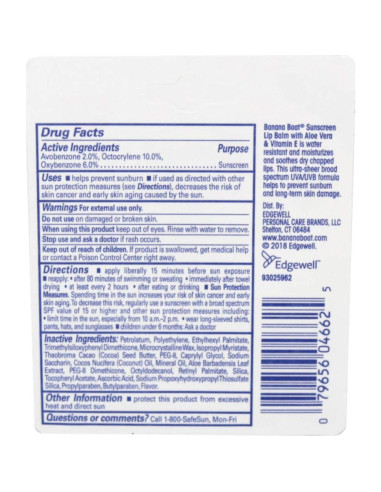 Bálsamo Labial Solar Banana Boat Aloe Vera SPF 45 24 Unidades