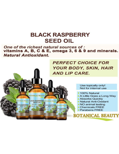 Aceite de Semilla de Frambuesa Negra 100% Puro 60 ml - Botanical Beauty