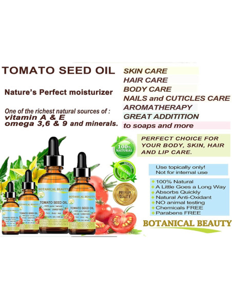 Aceite de Semilla de Tomate 100% Puro 120 ml - Botanical Beauty