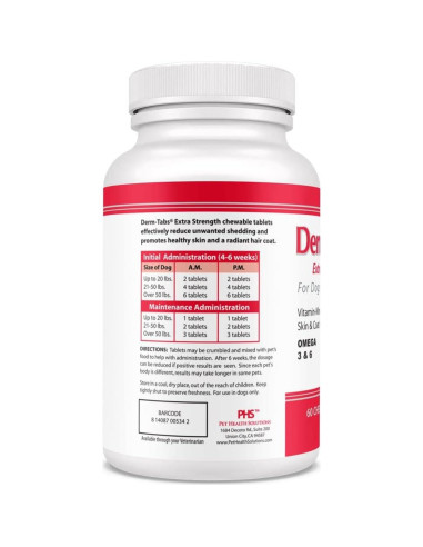Derm Tabs Extra Fuerte para Perros - 360 Tabletas Masticables