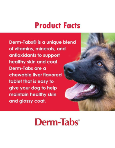 Derm Tabs Extra Fuerte para Perros - 360 Tabletas Masticables