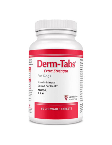 Derm-Tabs Extra Fuerza para Perros - 60 Tabletas Masticables