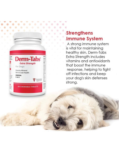 Derm-Tabs Extra Fuerza para Perros - 60 Tabletas Masticables
