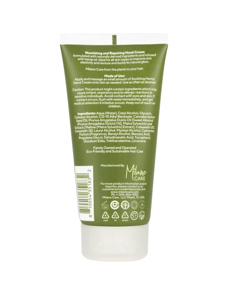 Crema de Manos Hidratante Milano Care con Semillas de Cañamo 100ml