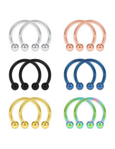 Anillos de Aro de Acero Inoxidable SCERRING 14G 12mm 12 Piezas