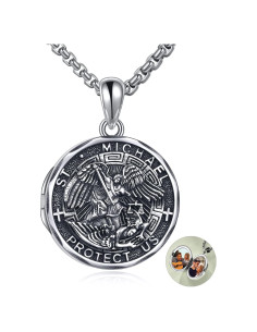 Collar Medallón San Miguel YFN Plata Esterlina 925 22"