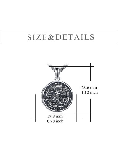 Collar Medallón San Miguel YFN Plata Esterlina 925 22"