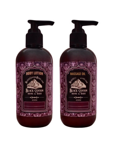 Conjunto de Loción Corporal y Aceite de Masaje Black Canyon 340g Aroma Saúco