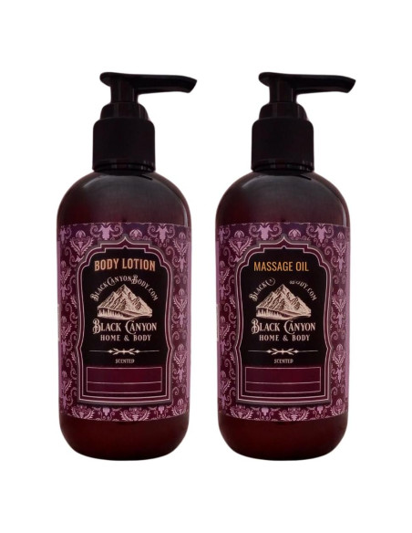 Conjunto de Loción Corporal y Aceite de Masaje Black Canyon 340g Aroma Saúco