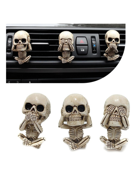 3 Clips Ambientador Calavera Sinytuto para Auto Universal