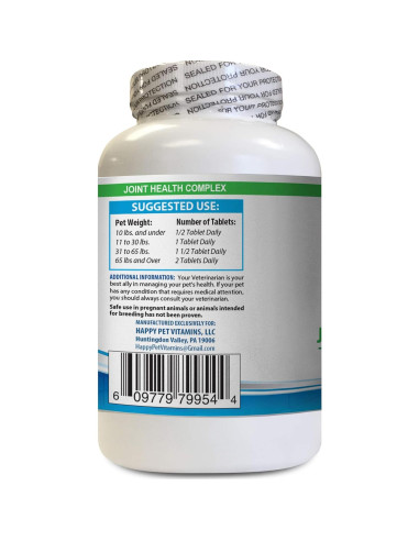 Suplemento Articular para Perros y Gatos - Happy Pet Vitamins - 60 Tabletas