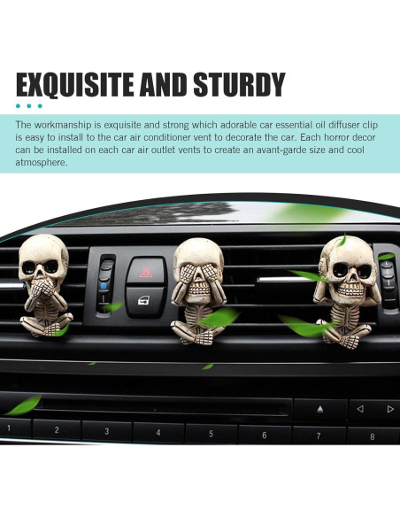 3 Clips Ambientador Calavera Sinytuto para Auto Universal