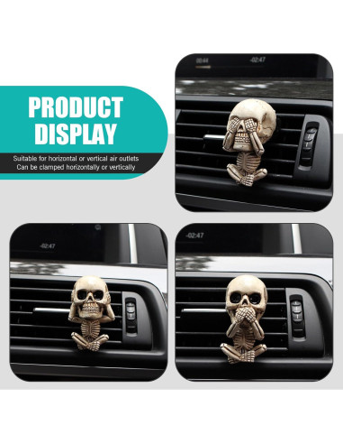 3 Clips Ambientador Calavera Sinytuto para Auto Universal