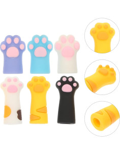 Funda de Lápiz de Silicona NUOBESTY 12 Pcs Adornos de Gato 2