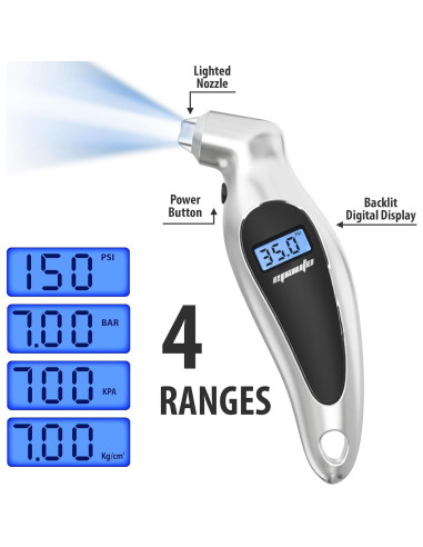 Medidor Digital de Presión de Neumáticos EPAuto Slim - 0 a 10.34 Bar