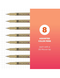 Set de Plumas Sakura Pigma Micron 05 - 8 Colores para Arte 2