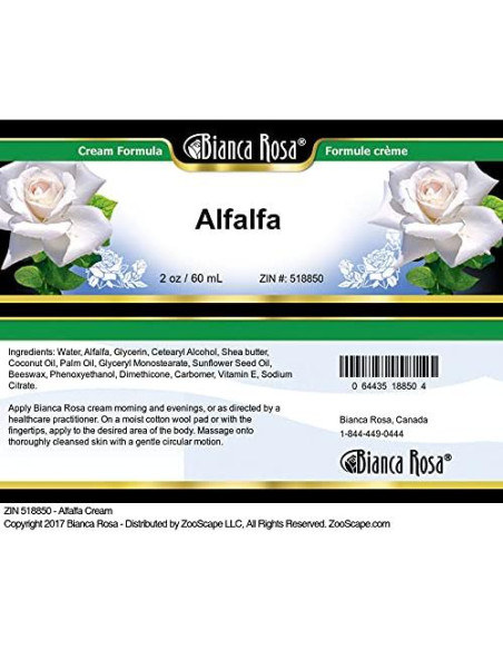 Crema de Alfalfa Bianca Rosa 2x56.7g Sin Rellenos