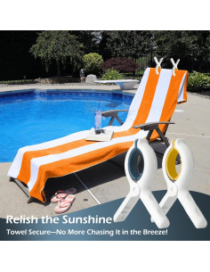 Pinzas para Toallas de Playa Oneasmot - 8 Piezas Antideslizantes 2