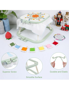Soporte de Bordado Trapezoidal Guofa - 2 Aros Ajustables Verde 2