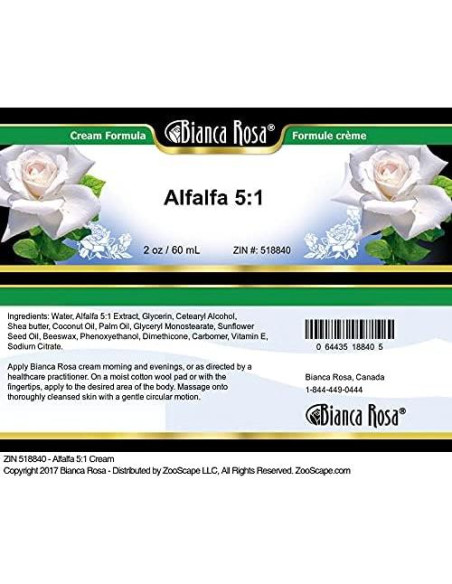 Crema de Alfalfa 5:1 Bianca Rosa - Paquete de 3 x 56.7 g