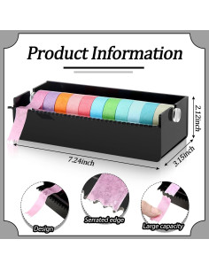 Dispensador de Cinta Washi Acrílico Faccito 18.4x8x5.4cm 2