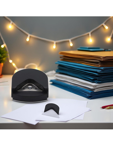 Punch de esquinas redondeadas Seadiquiet 4mm negro para papel