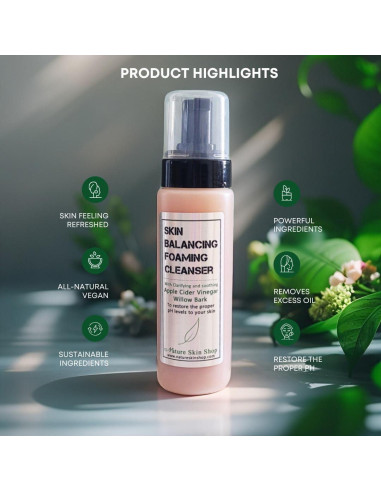 Limpiador Facial Espumoso Nature Skin 240g Vinagre de Manzana