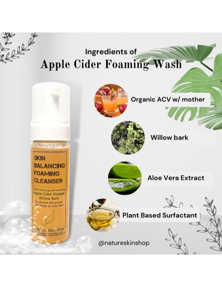 Limpiador Facial Espumoso Nature Skin 240g Vinagre de Manzana