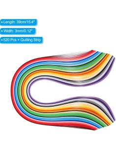 Tiras de Papel Quilling PATIKIL 520pcs 3mm x 39cm DIY 2