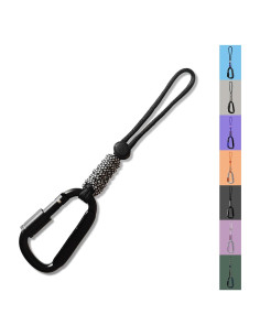 Clip Carabiner D-Forma Jaymokes 001 Aluminio Negro y Blanco