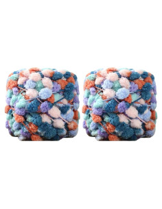 Hilos Pom Pom Ikasus 2 Rollos 100g Multicolor para Tejer