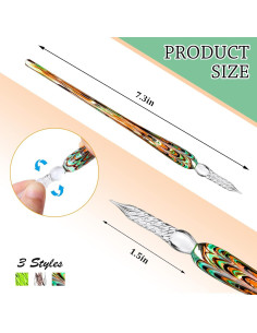 Pluma de Cristal Hecha a Mano Zonon - 6 Colores Vintage 2