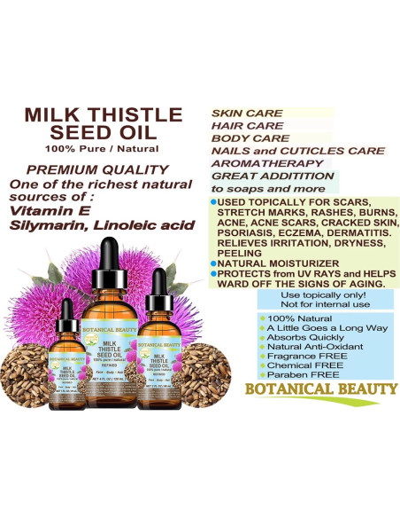 Aceite de Semilla de Cardo Lechoso 100% Puro 60 ml - Chateau Cosmetics